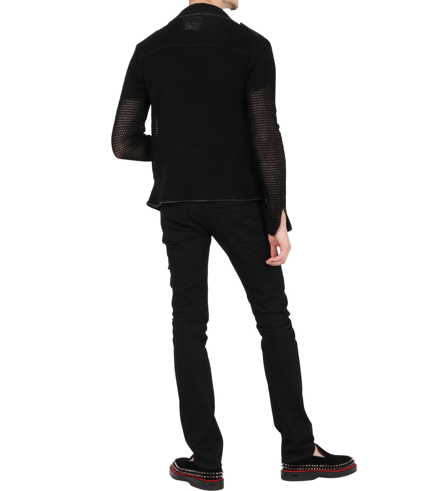 Miharayasuhiro(ミハラヤスヒロ)のLinen knit riders jacket-BLACK-9150-3537-13 拡大詳細画像4