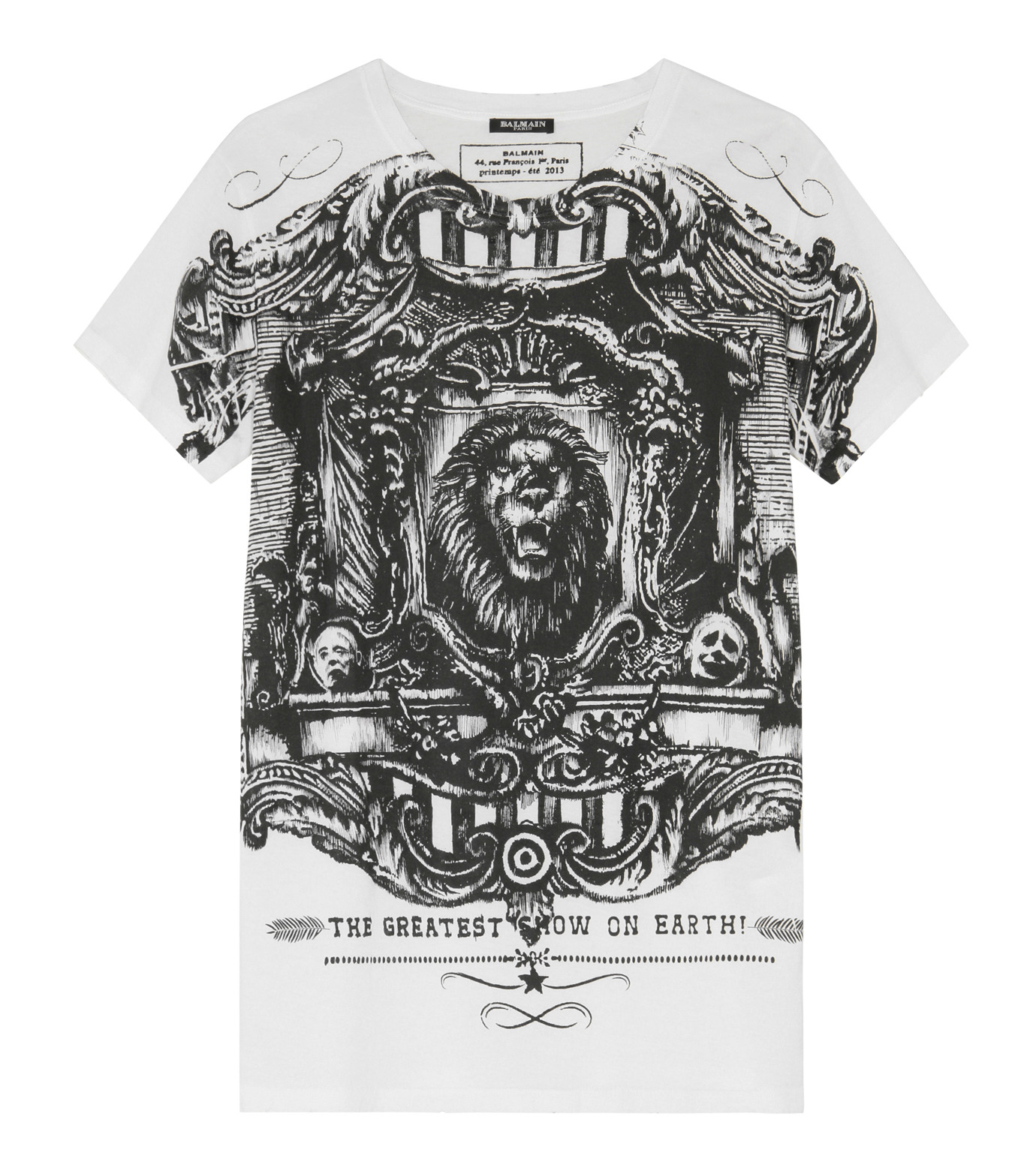 Balmain(バルマン)のLion print t-WHITE-J601-I111-4 拡大詳細画像1