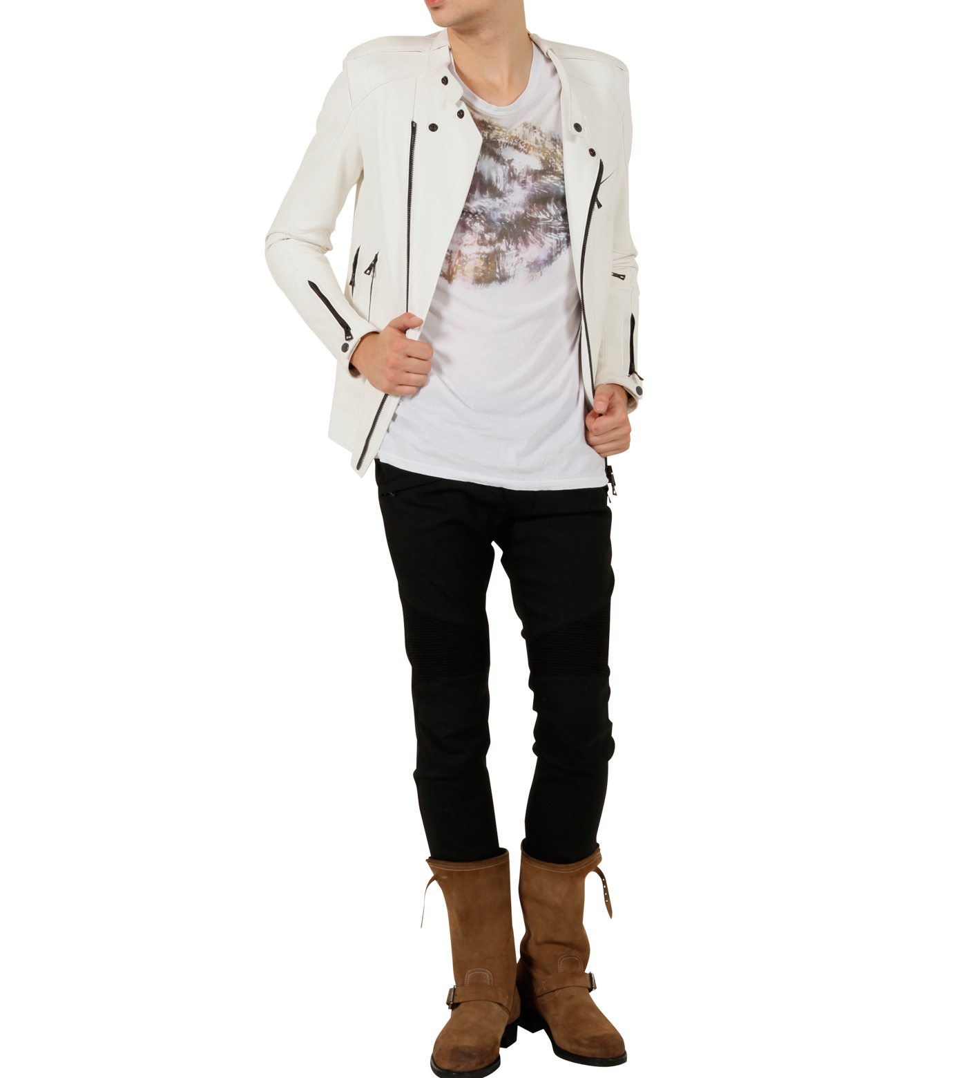 Balmain(バルマン)のLeather jk-WHITE-T267-B878-5 拡大詳細画像4